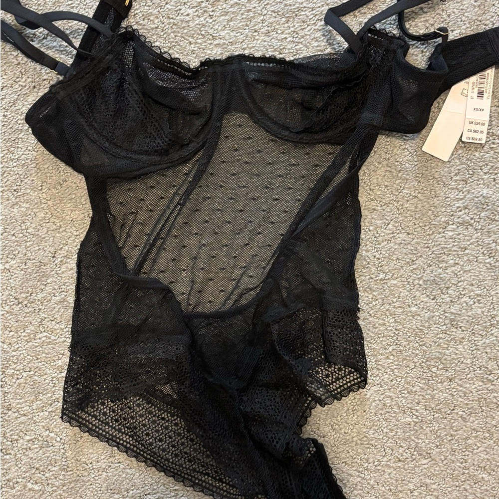 Black Sheer Lingerie Bodysuit